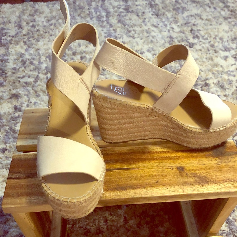Franco Sarto Cream  wedges